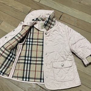 Burberry toddler pale pink quilted jacket